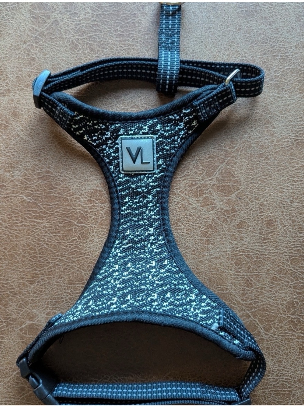VLONE Black and Gray Reflective Dog Harness